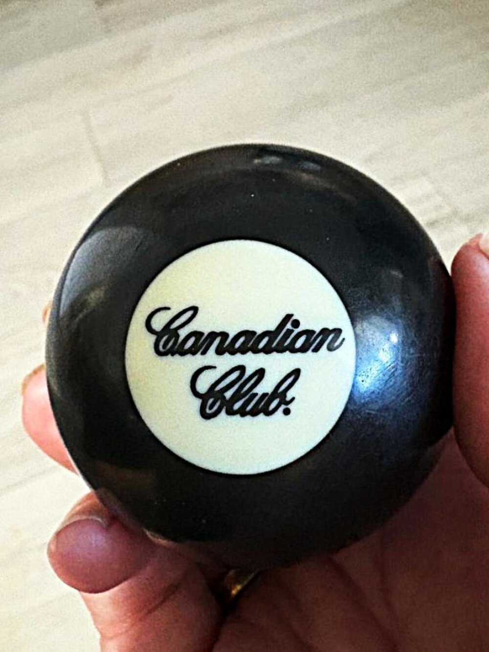 Vintage Canadian Club Whiskey Collectible Billiard 8-Ball Promotional Item-rare